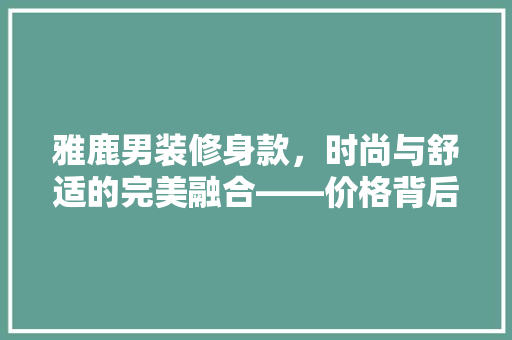 雅鹿男装修身款，时尚与舒适的完美融合——价格背后的价值