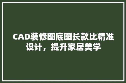 CAD装修图底图长款比精准设计，提升家居美学