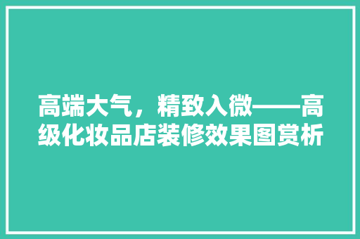 高端大气，精致入微——高级化妆品店装修效果图赏析