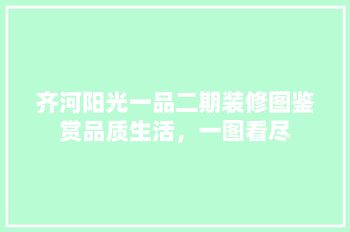 齐河阳光一品二期装修图鉴赏品质生活，一图看尽