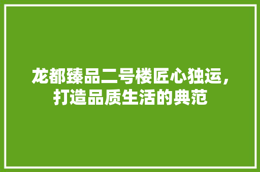 龙都臻品二号楼匠心独运，打造品质生活的典范