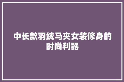 中长款羽绒马夹女装修身的时尚利器