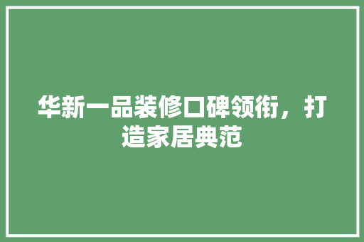 华新一品装修口碑领衔，打造家居典范