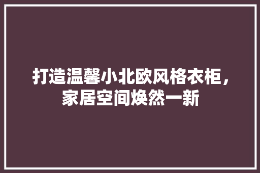 打造温馨小北欧风格衣柜，家居空间焕然一新