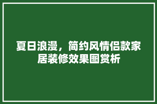 夏日浪漫，简约风情侣款家居装修效果图赏析