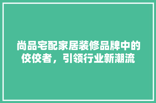 尚品宅配家居装修品牌中的佼佼者，引领行业新潮流