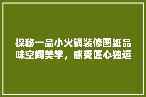 探秘一品小火锅装修图纸品味空间美学，感受匠心独运