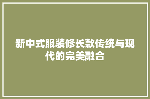 新中式服装修长款传统与现代的完美融合