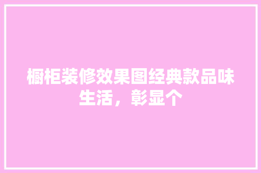橱柜装修效果图经典款品味生活，彰显个