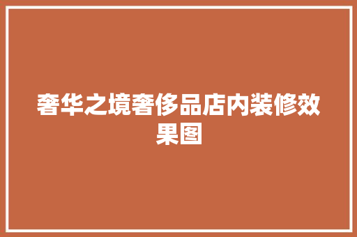 奢华之境奢侈品店内装修效果图