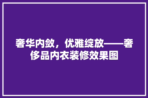 奢华内敛，优雅绽放——奢侈品内衣装修效果图