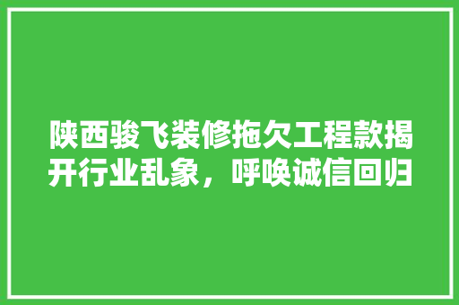 陕西骏飞装修拖欠工程款揭开行业乱象，呼唤诚信回归