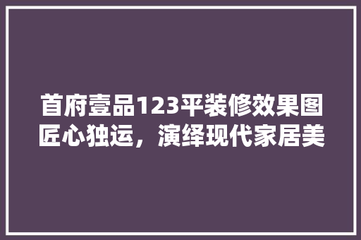 首府壹品123平装修效果图匠心独运，演绎现代家居美学