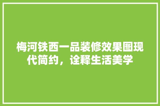 梅河铁西一品装修效果图现代简约，诠释生活美学