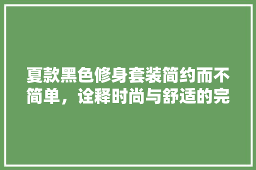 夏款黑色修身套装简约而不简单，诠释时尚与舒适的完美融合  第1张