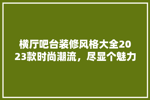 横厅吧台装修风格大全2023款时尚潮流，尽显个魅力