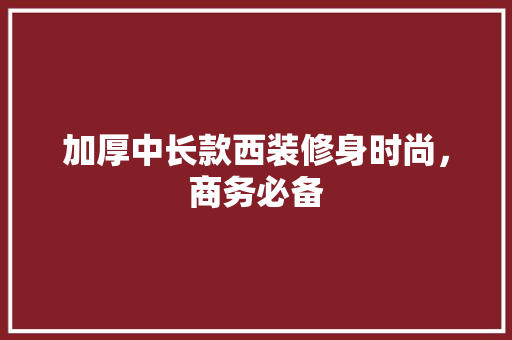加厚中长款西装修身时尚，商务必备