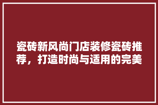 瓷砖新风尚门店装修瓷砖推荐，打造时尚与适用的完美结合