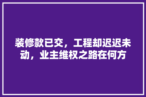 装修款已交，工程却迟迟未动，业主维权之路在何方