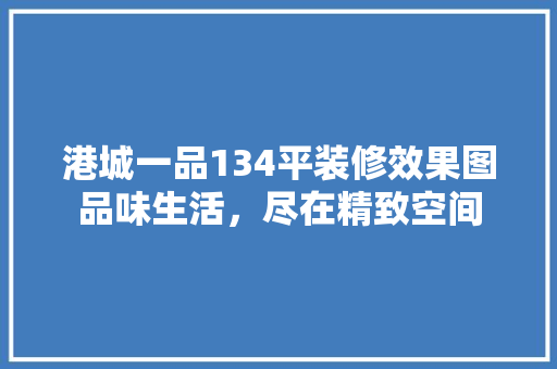 港城一品134平装修效果图品味生活，尽在精致空间
