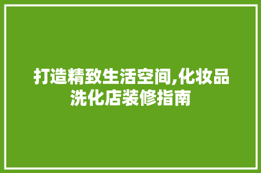 打造精致生活空间,化妆品洗化店装修指南
