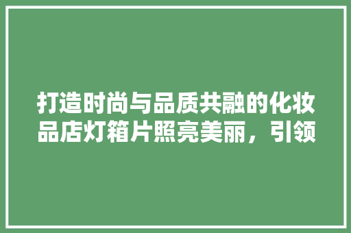 打造时尚与品质共融的化妆品店灯箱片照亮美丽，引领潮流