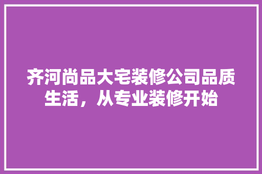 齐河尚品大宅装修公司品质生活，从专业装修开始