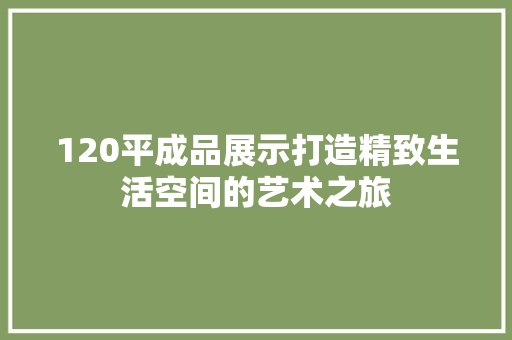 120平成品展示打造精致生活空间的艺术之旅