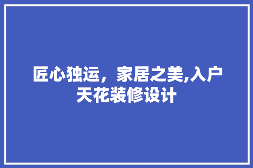 匠心独运，家居之美,入户天花装修设计  第1张