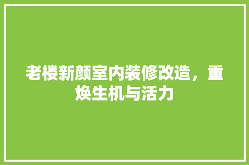 老楼新颜室内装修改造，重焕生机与活力
