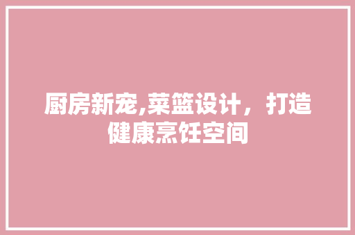 厨房新宠,菜篮设计，打造健康烹饪空间