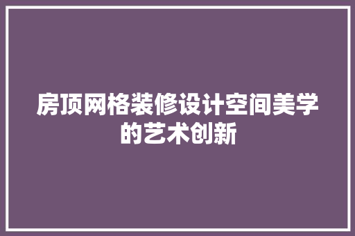 房顶网格装修设计空间美学的艺术创新
