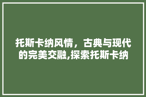 托斯卡纳风情，古典与现代的完美交融,探索托斯卡纳装修设计之美