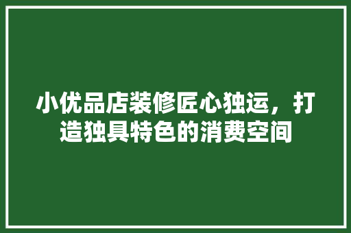 小优品店装修匠心独运，打造独具特色的消费空间