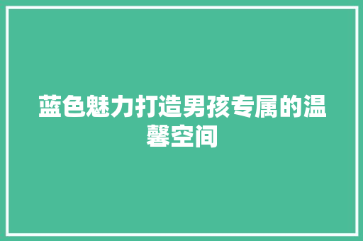 蓝色魅力打造男孩专属的温馨空间  第1张