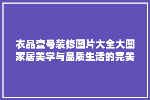 衣品壹号装修图片大全大图家居美学与品质生活的完美融合