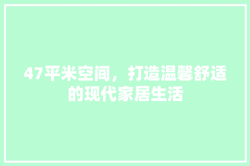 47平米空间，打造温馨舒适的现代家居生活