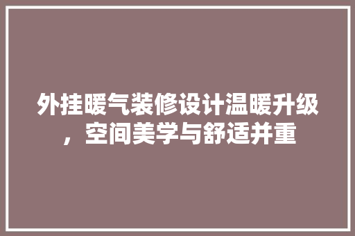 外挂暖气装修设计温暖升级，空间美学与舒适并重