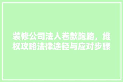 装修公司法人卷款跑路，维权攻略法律途径与应对步骤