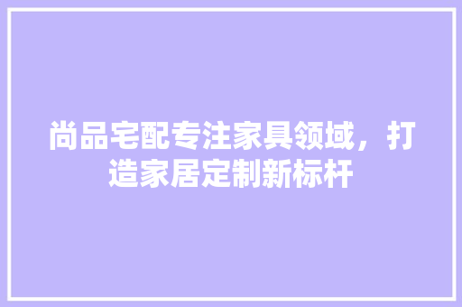 尚品宅配专注家具领域，打造家居定制新标杆