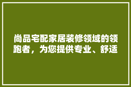 尚品宅配家居装修领域的领跑者，为您提供专业、舒适的居住环境