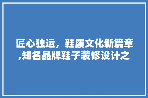 匠心独运，鞋履文化新篇章,知名品牌鞋子装修设计之路