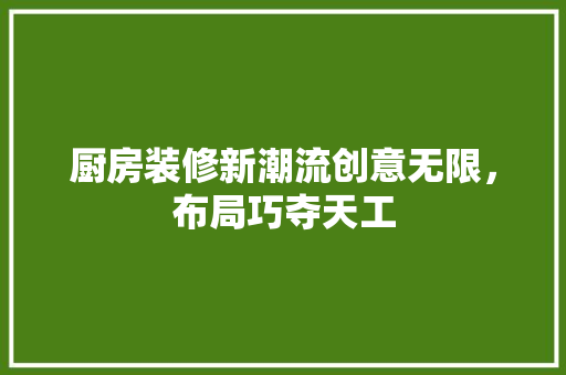 厨房装修新潮流创意无限，布局巧夺天工