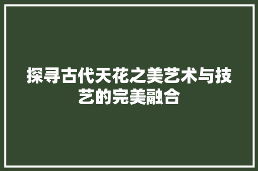 探寻古代天花之美艺术与技艺的完美融合