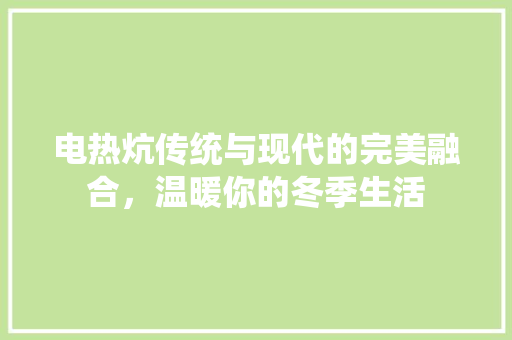 电热炕传统与现代的完美融合，温暖你的冬季生活