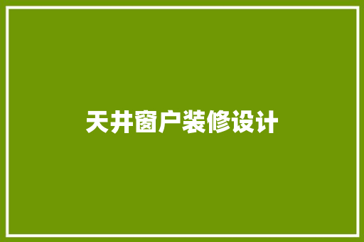 天井窗户装修设计