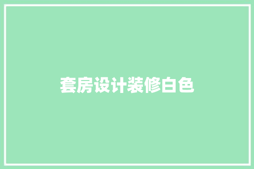 套房设计装修白色