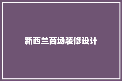 新西兰商场装修设计