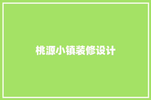 桃源小镇装修设计