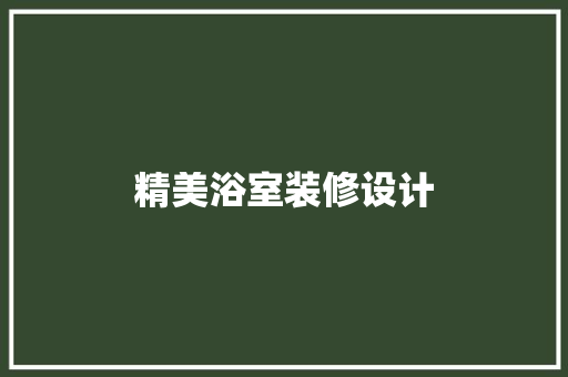 精美浴室装修设计